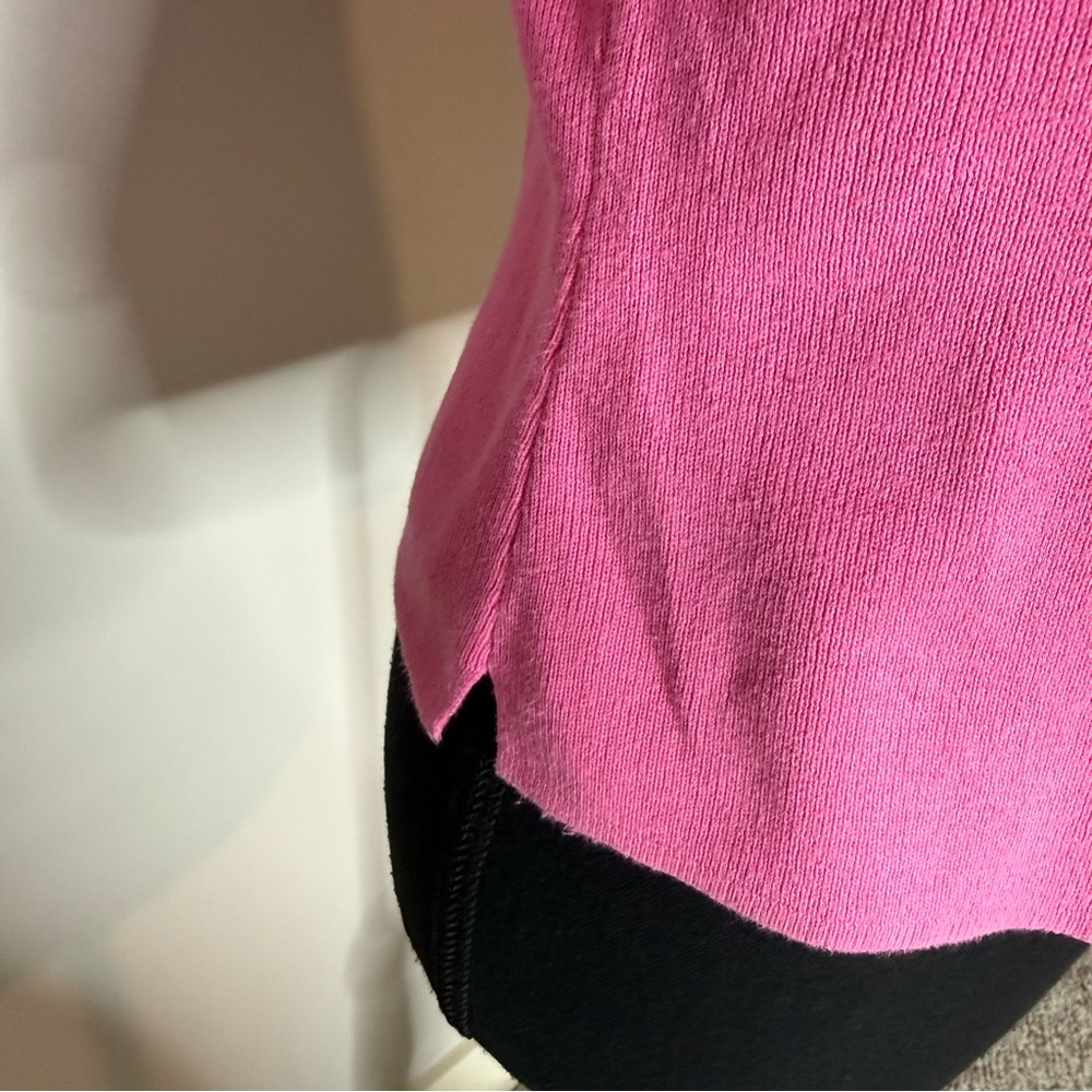 DESIGNERS ORIGINALS PETITE Pink V Neck Knit Pullover Sweater L Embroidered Small - Picture 8 of 10